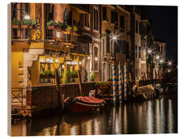 Quadro de madeira Caminhada noturna em Veneza