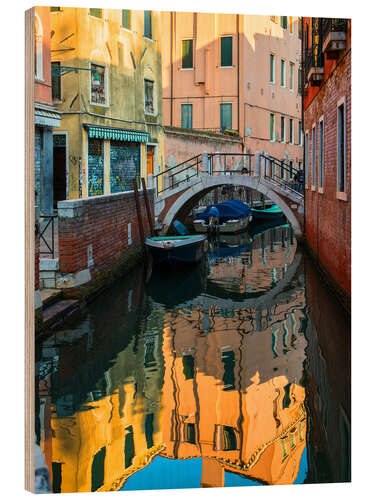 Holzbild Bunte Gassen von Venedig