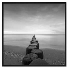Gerahmter Kunstdruck Buhnen an der Ostsee