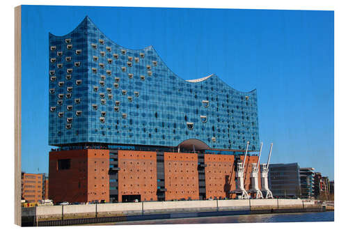 Hout print Elbphilharmonie in de zon