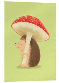 Gallery print Hedgehog with mushroom