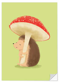 Wandsticker Igelchen mit Pilz