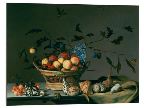 Aluminium print Still life with fruit basket