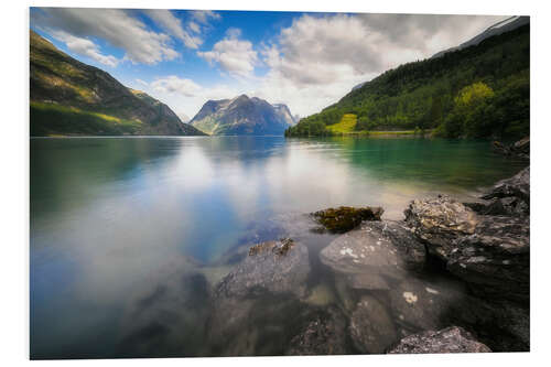 Hartschaumbild Sommerlandschaft am See