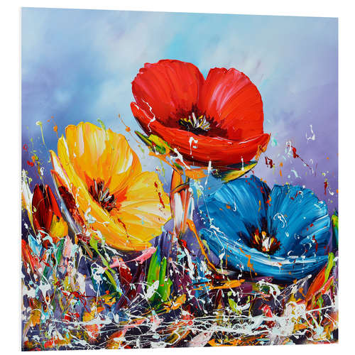 PVC-taulu Three Poppies I