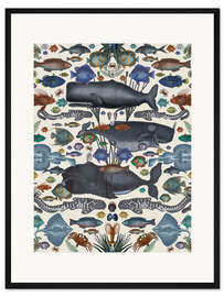Gerahmter Kunstdruck Wale und andere Meerestiere