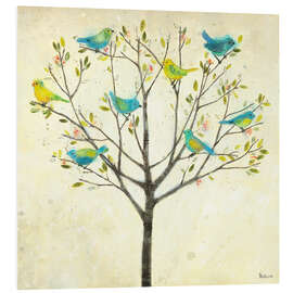 Foam board print Spring tree with birds