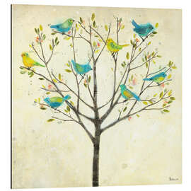 Magnettafel Frühlingsbaum mit Vögeln