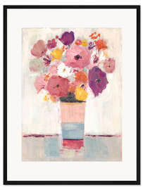 Gerahmter Kunstdruck Femininer Blumenstrauß