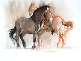 Magnettafel Zwei Pferde