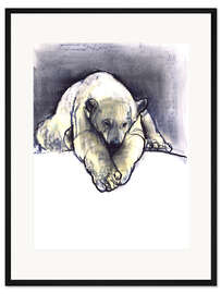 Gerahmter Kunstdruck Ruhender Eisbär