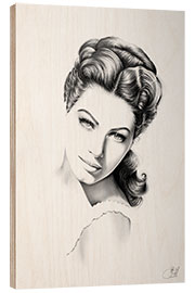 Wood print Ava Gardner I