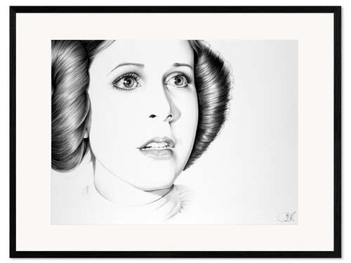 Kehystetty taidepainatus Carrie Fisher