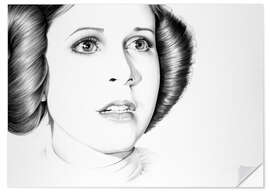 Naklejka na ścianę Carrie Fisher