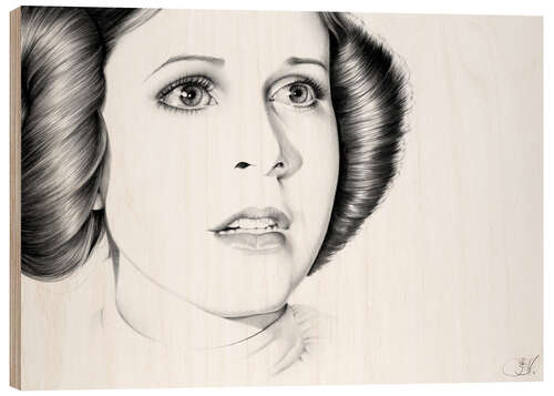 Stampa su legno Carrie Fisher