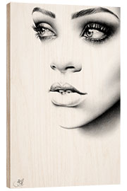 Wood print Rihanna