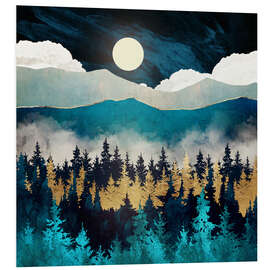 Foam board print Evening mist landscape