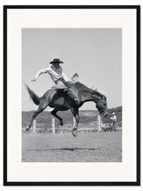 Gerahmter Kunstdruck Western Pferderodeo