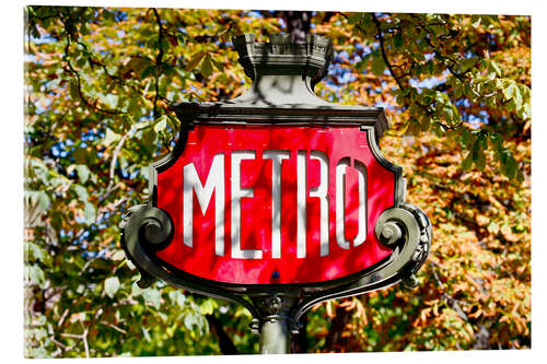 Tableau en verre acrylique Métro à Paris
