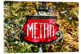 Stampa su vetro acrilico La metropolitana firma dentro Parigi, Francia