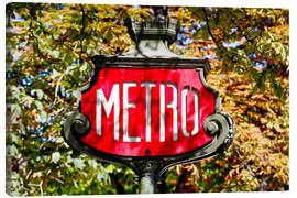 Lærredsbillede Metroskilt i Paris, Frankrig