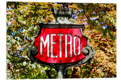 Hartschaumbild Metro Schild in Paris, Frankreich