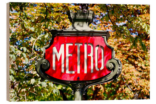 Quadro de madeira Sinal metro, em, paris, frança