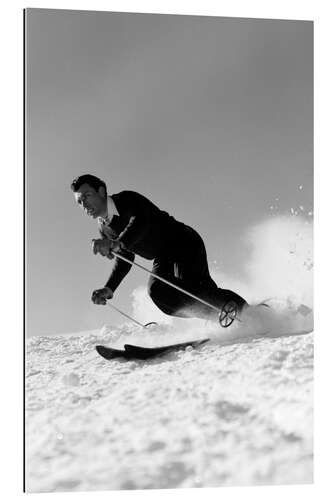 Gallery Print Vintage-Skifahrer auf der Piste