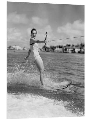 Foam board print Water skiing in the 50s