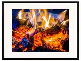 Plakat artystyczny premium w ramie Crackling fire