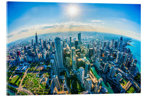 Akryylilasitaulu View of Chicago on Lake Michigan, USA