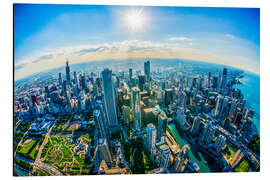 Stampa su alluminio Vista di Chicago sul lago Michigan, Stati Uniti d'America