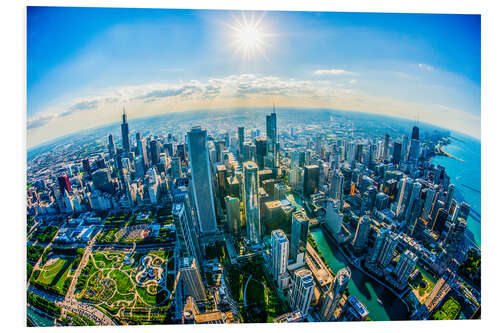 PVC-tavla View of Chicago on Lake Michigan, USA