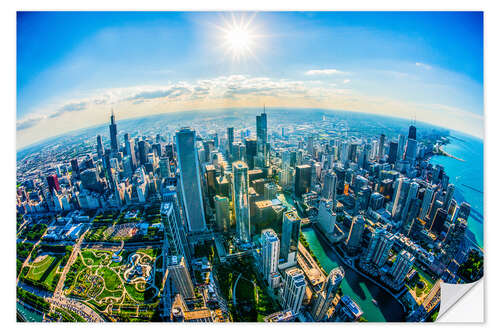 Wandsticker Blick auf Chicago am Lake Michigan, USA