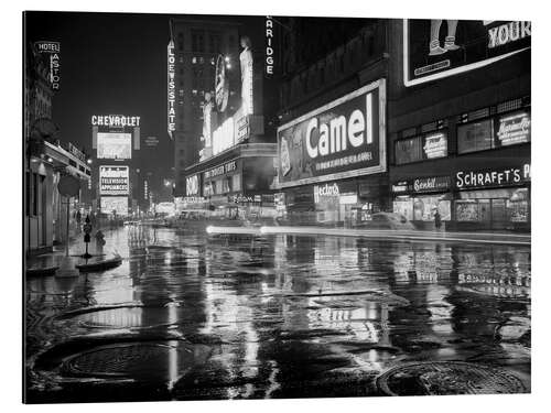 Aluminium print Rain in Times Square in New York