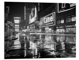 Tableau en plexi-alu Times Square à New York sous la pluie