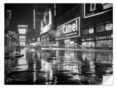 Sticker mural Times Square à New York sous la pluie