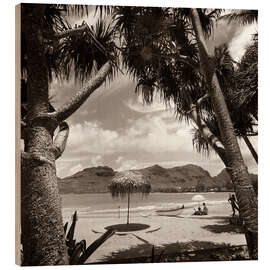 Holzbild Urlaub am Strand, USA 1930ern