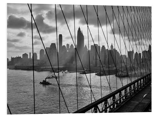 Bilde på skumplate Barge foran Manhattan skyline