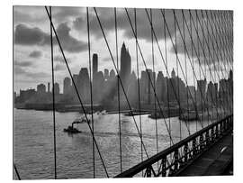 Galleriprint Barge foran Manhattan skyline