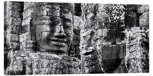 Leinwandbild Steingesichter im Bayon Tempel, Kambodscha