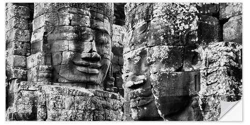 Vinilo para la pared Caras de piedra en el templo de Bayon, Camboya