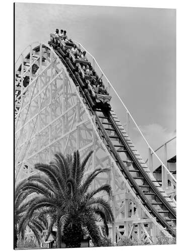 Aluminium print Vintage roller coaster