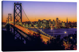 Canvastavla  Oakland Bay Bridge at sunset, California