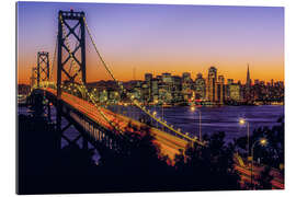 Gallery Print Oakland Bay Bridge bei Sonnenuntergang, Kalifornien