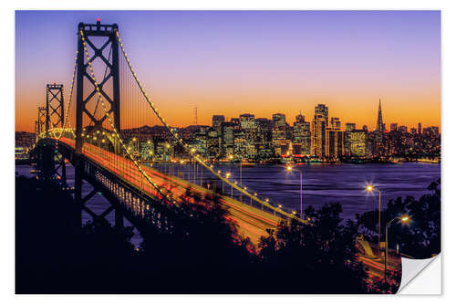 Sisustustarra Oakland Bay Bridge at sunset, California