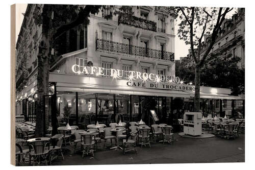 Wood print Street cafe in Paris, France