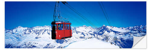 Selvklebende plakat Cable car to Gemsstock, Switzerland