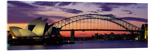 Acrylic print Sunset over the harbor of Sydney, Australia