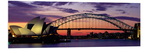 Hartschaumbild Sonnenuntergang über dem Hafen von Sydney, Australien